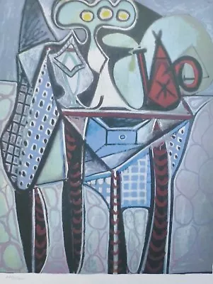 $225 • Buy PABLO PICASSO Still Life On Table Plate Signed HAND NUMBERED LITHOGRAPH Gouache