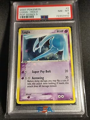 Pokemon - Lugia 2/17 Holo Rare POP Series 5 Promo Holo Bleed Swirl PSA 8 NM-MT • $200