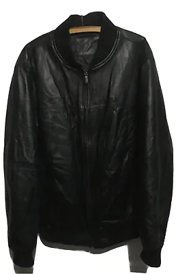 Marc Ecko Unltd Flight Bomber Leather Jacket Embroidered. • $39.99