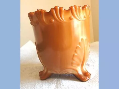 Vintage GREENTOWN GLASS VASE Caramel SLAG ART DECO • $22.50