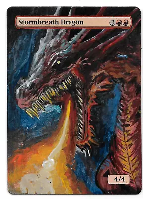 Stormbreath Dragon ALTERED ART MTG Rare Magic Hand Painted Commander • $15.50