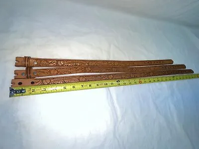 VTG 70 NEW Boys 28 26 22 Tooled Brown Leather Cowboy Western Acorn Oak Leaf Belt • $14