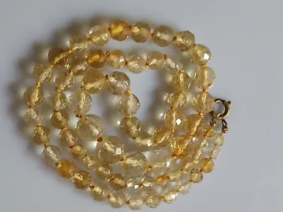 Vintage Estate Natural Citrine Faceted Beads Necklace  • $65
