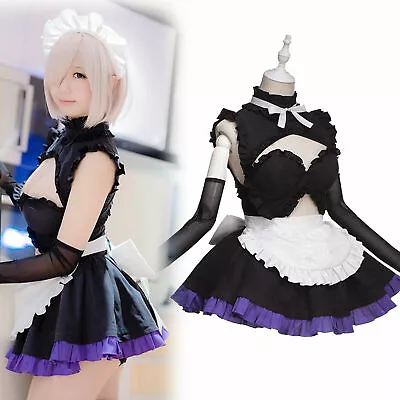 Fate Grand Order Mash Girls Cosplay Party Costume Women Maid Sexy Dress Set • $65