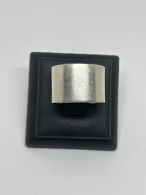 Vintage Solid 925 MEXICO STERLING SILVER 14mm STATEMENT RING 10.26g Size 7.5-8 • $0.99
