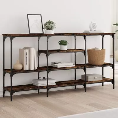 Industrial Rustic Smoked Oak Wooden Large Hallway Entryway Narrow Console Table • $261.99