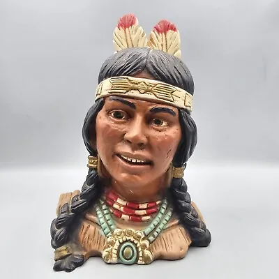 Native American Woman Bust Universal Statuary Co 1974 Numbered Resin Indian • $49.99