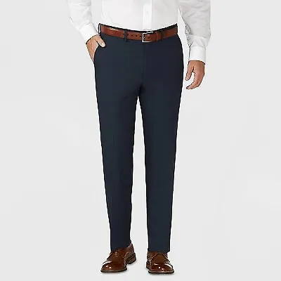 Haggar H26 Men's Tailored Fit Premium Stretch Suit Pants - Blue 40x32 • $21.99