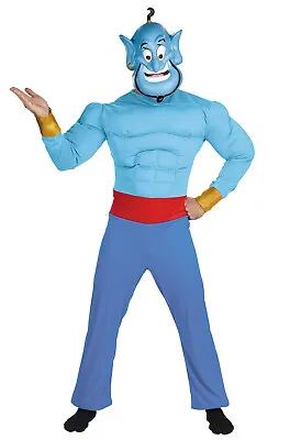 Brand New Disney Aladdin Genie Muscle Adult Halloween Costume • $41.78