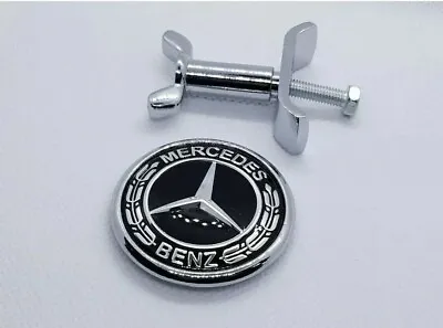 Fit Mercedes Benz Bonnet Badge Hood Emblem Sticker C S E Class 44mm W204 W211 • $10