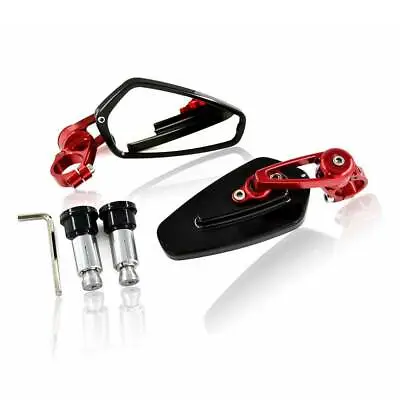 Black Red Motorcycle Handle Bar End Mirrors For Yamaha Fzr600 Yzf 600 R1 R6 R6s • $27.40