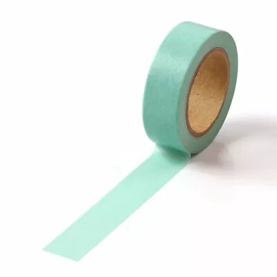 Mint Washi Tape Pastel Green Solid Plain Colour 15mm X 10m • $5.90