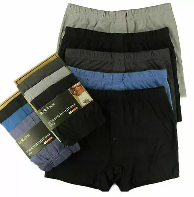 6 Pairs Mens Plain Boxer Underwear Classic Cotton Rich Boxers Shorts S-7xl • £8.99