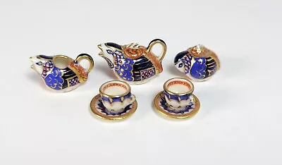 Lynne Collins Imari Quail Porcelain Dollhouse Miniature Tea Service 9 Piece IGMA • $49.99