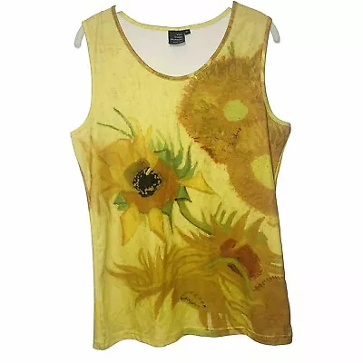 Van Gogh Museum Amsterdam Shirt Sunflower Painting Yellow Art Woman’s Size XL • $15.39