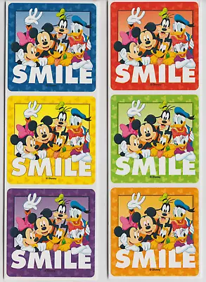 15 Assorted Disney Mickey SMILE Stickers 2.5  X 2.5  Each Party Favors • $0.99