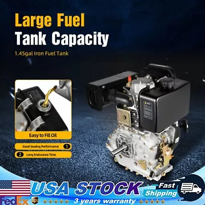 10HP 4 Stroke Diesel Engine Heavy Duty Single Cylinder 1  Shaft 418CC Air-Cooled • $499