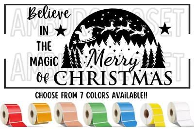 Merry Christmas STICKERS WATERPROOF 2.25  ENVELOPE LABELS SEALS Thermal • $1.85