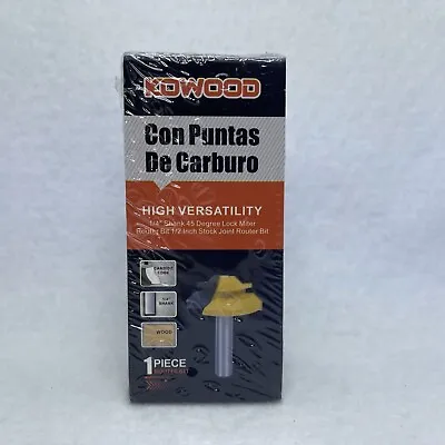 $13.95 • Buy KOWOOD 1/4” Shank 45 Degree Lock Miter Router Bit 1/2” Joint Router Bit
