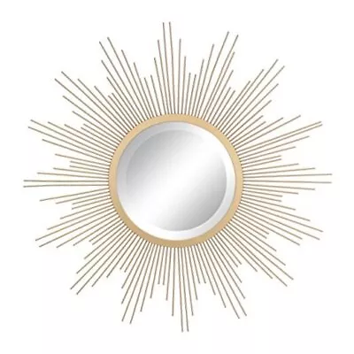  Round 23  Antique Gold Metal Starburst Hanging Wall Mirror With Attached  • $63.96