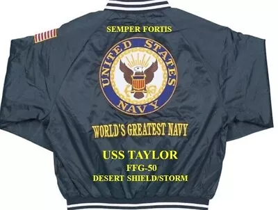 Uss Taylor*ffg-50*desert Shield/storm* Embroidered Satin Jacket(back Only) • $169.95