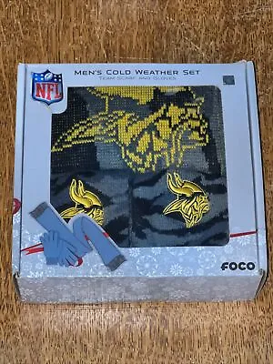 Minnesota Vikings FOCO Glove & Scarf Combo Set Black/Yellow • $18.70