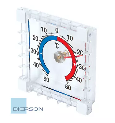£3.69 • Buy Self-Adhesive Thermometer Stick-On Wall Colour Coded Dial Celsius Indoor Outdoor