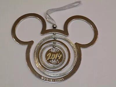 Mickey Mouse Silver Metal Head 2014 Walt Disney Ornament Christmas Tree Holiday • $19.99