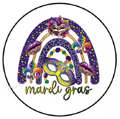Mardi Gras Rainbow Masks Envelope Seals Labels Stickers Party Favors • $1.99