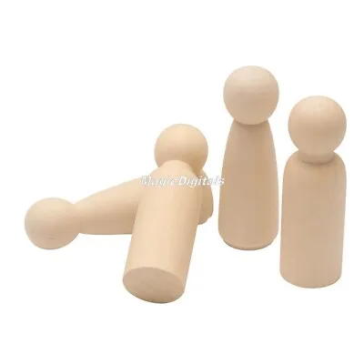 £5.86 • Buy 2PCs 90mm Unfinished Wooden Peg Dolls Wooden Tiny Doll Bodies People DIY Craft