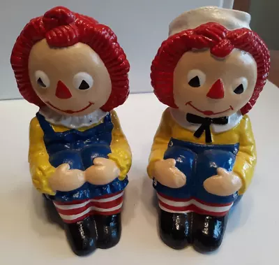 Vintage Book Ends Raggedy Ann & Andy Mid 1970s Bobbs Merrill 6  Tall • $29.95