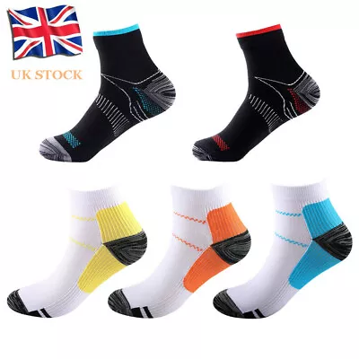 (S-XL) Compression Socks Arch Ankle Mens Women Plantar Fasciitis Running Support • £3.99