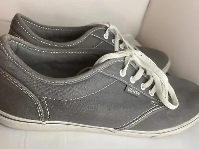 Vans Womens Gray Size 10 Tennis Shoes With Lace Ties Preowned • $20