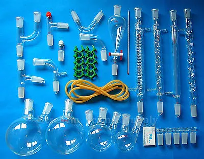 24/29 35PCS New Advanced Organic Chemistry Glassware Kit Laboratory Glass Unit • $259.99