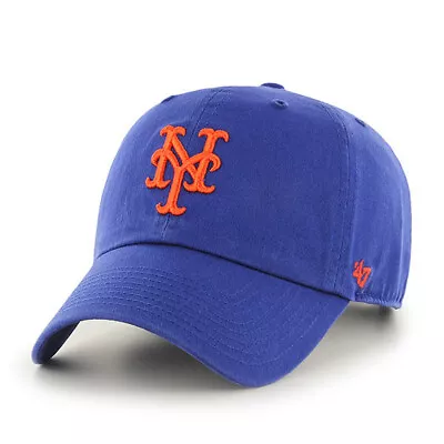 NEW '47 Brand MLB New York Mets Clean Up Adjustable Strap Blue Cap Dad Hat OSFM • $23