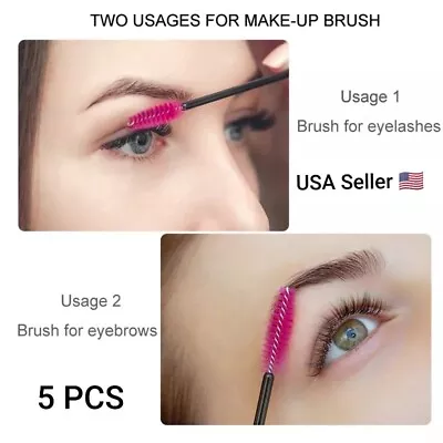 New 5 Pcs Eyelash Makeup Brushes Extension Disposable Eyebrow Mascara Applicator • $2.99