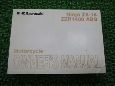 KAWASAKI Genuine Used Motorcycle Instruction Manual Ninja ZX-14 ZZR1400ABS 4316 • £7.70