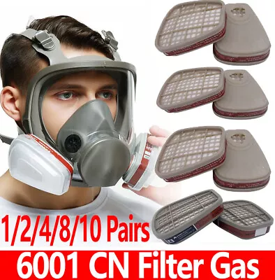 1-20 Pairs 6001CN Organic Vapor Respirator Filter Cartridge 7502 6200 6800 Mask • $12.99