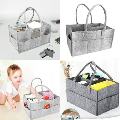 £4.49 • Buy Portable Baby Diaper Caddy Organizer Felt Changing Nappy Kid Carrier Bag Storage