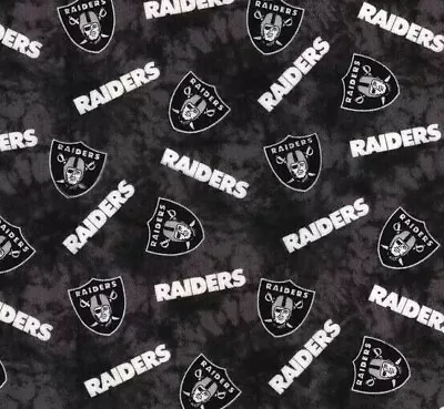 NFL Las Vegas Oakland Raiders Tie Dye FLANNEL Fabric By The 1/41/2Yard 42 W • $5.99