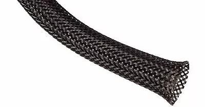 3/4  Expandable Braided Nylon Sleeving Black 100 Ft Roll - 3/4 Inch Car Wiring • $21.64