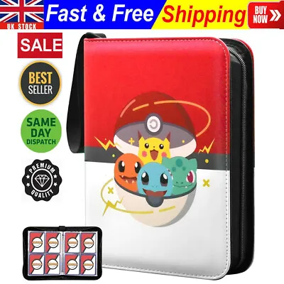 400 Card Pokemon Trading Card Collectors Album Binder Holder Case Album Book • £10.89