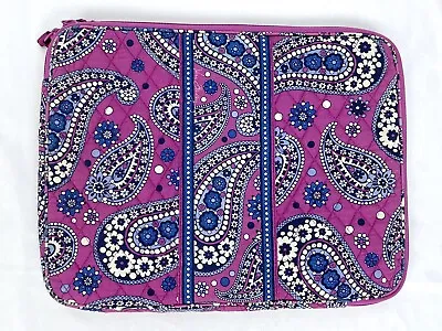 Vera Bradley Boysenberry Pink Paisley Laptop Sleeve Zippered Case Bag • $14