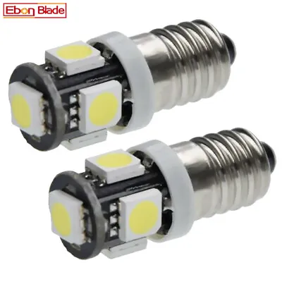 2 X E10 LED Screw Base Indicator Bulb 6V DC Torch Flashlight Lamp Light White • $3.17