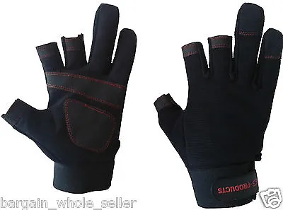 Mechanics Safety Hand Protection Carpenters Washable Fingerless Working Gloves • £6.99