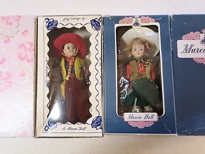 Pair Of Vintage Western Marcie Dolls / Cowboy & Cowgirl Original Doll Box # 842 • $60