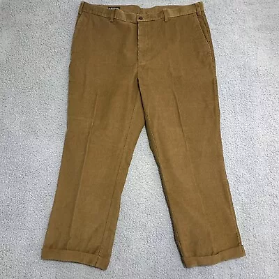 Orvis Pants Mens 40 Beige Tan Corduroy Pleated Cuffed Business Casual Preppy • $19.53