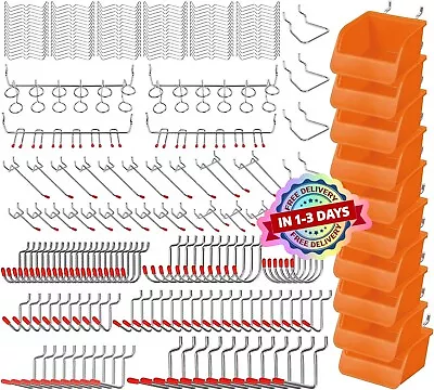 238-Piece Pegboard Hooks Assortment Pegboard Accessories With Pegboard Bins NEW • $28.99