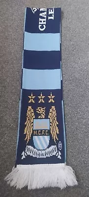 UEFA Champions League Manchester City With Club Crest Arcylic Blue White Scarf • £7