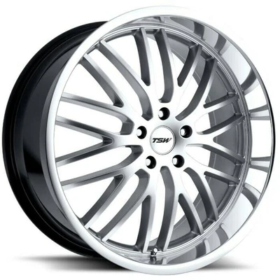 $296 • Buy 18  TSW Snetterton 18x8 Hyper Silver W/ Mirror Cut Lip 5x110 Wheel 40mm Rim